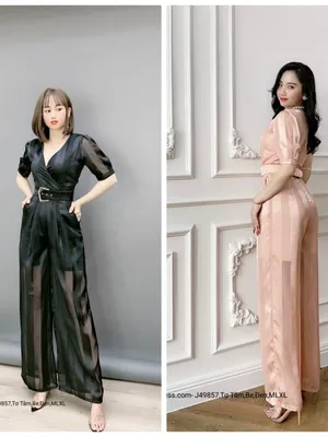 Jumpsuit nữ cao cấp phong cách sọc hack dáng