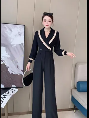 Jumpsuit cổ sam phối bèo style Hàn quốc