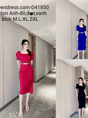 Đầm body đuôi cá cổ vuông (giá ko kèm belt)