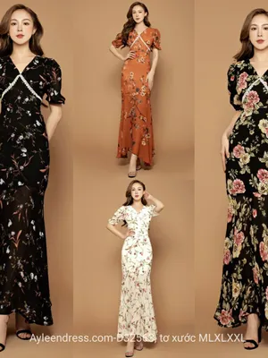 Đầm maxi bông đuôi cá