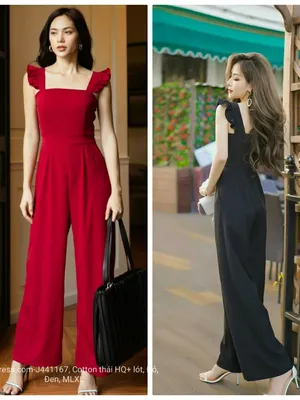 Jumpsuit ống rộng 2 dây cánh tiên sang trọng