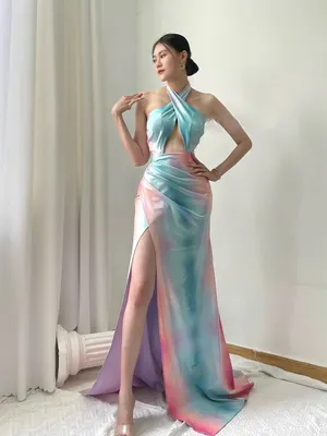 Đầm dạ hội body nhũ loang màu