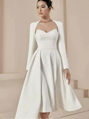 Đầm xòe tay dài cúp ngực hở lưng