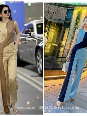 Set bộ lụa phối màu cao cấp