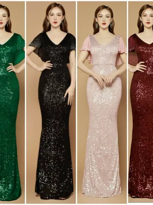 Đầm dạ hội kim sa thun tay choàng