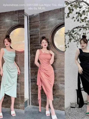 Đầm body nhúng tà dài một vai