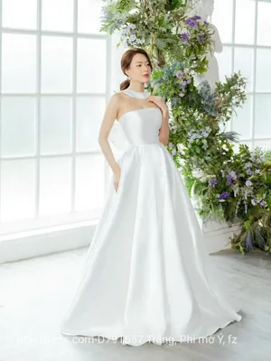 Đầm dạ hội cô dâu kiểu cúp ngực choàng cổ hai dây sau