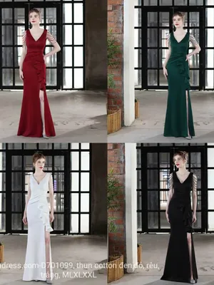 Đầm dạ hội chuỗi vai tay pha lê