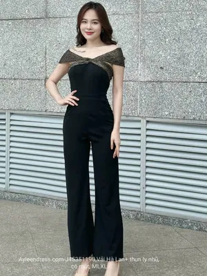 Jumpsuit dự tiệc thiết kế trễ vai mặc 3 kiểu
