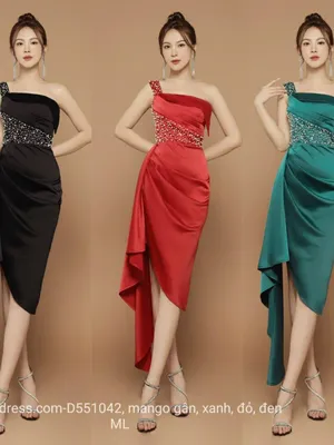 Đầm body lệch vai đính ngọc
