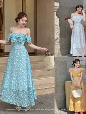 Maxi hai dây họa tiết hoa duyên dáng