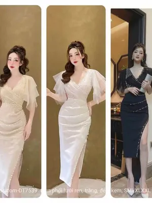 Đầm body ren lưới dáng ngắn tay cánh tiên