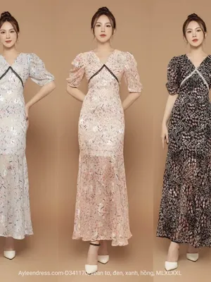 Đầm maxi bông đuôi cá