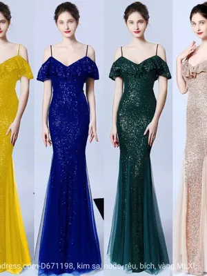 Dạ hội thun kim sa trễ vai hai dây