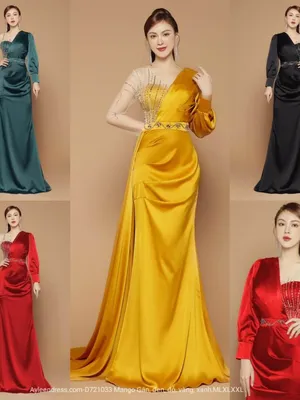 Dạ hội tay dài phối lưới đính kim sa