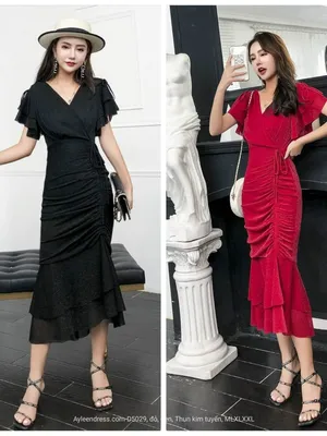 Đầm body thun kim tuyến tay cánh tiên rút eo