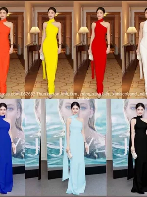 Đầm lệch vai choàng cổ