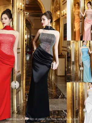 Đầm dạ hội cúp ngực dây choàng