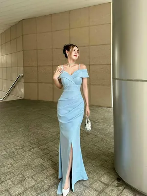 Đầm dạ hội nẹp vai 2 dây