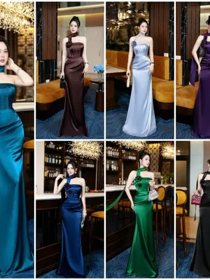 Đầm liền thiết kế Cup choàng nhấn hoa