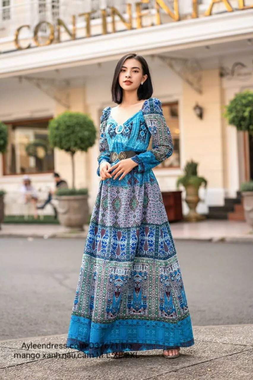 Mới) Mã H5189 Giá 890K: Váy Đầm Liền Thân Nữ Taryc Dài Tay Hàng Mùa Hè  Phong Cách Âu Mỹ Thời Trang Nữ Đồ Đi Biển Váy Maxi Chất Liệu Vải Voan