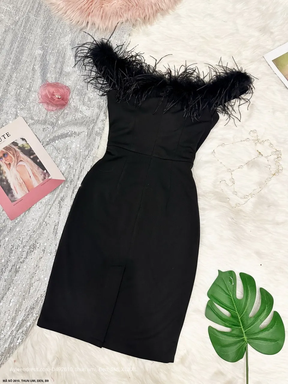 Đầm đen ôm body cutout nhún ngực HL1636  Thời trang công sở KK Fashion