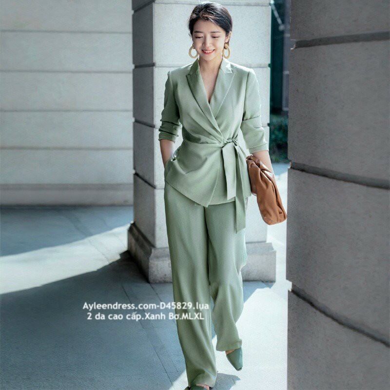 Set bộ đồ áo Vest nữ quần ống rộng cao cấp  Phong Cách Sài Gòn