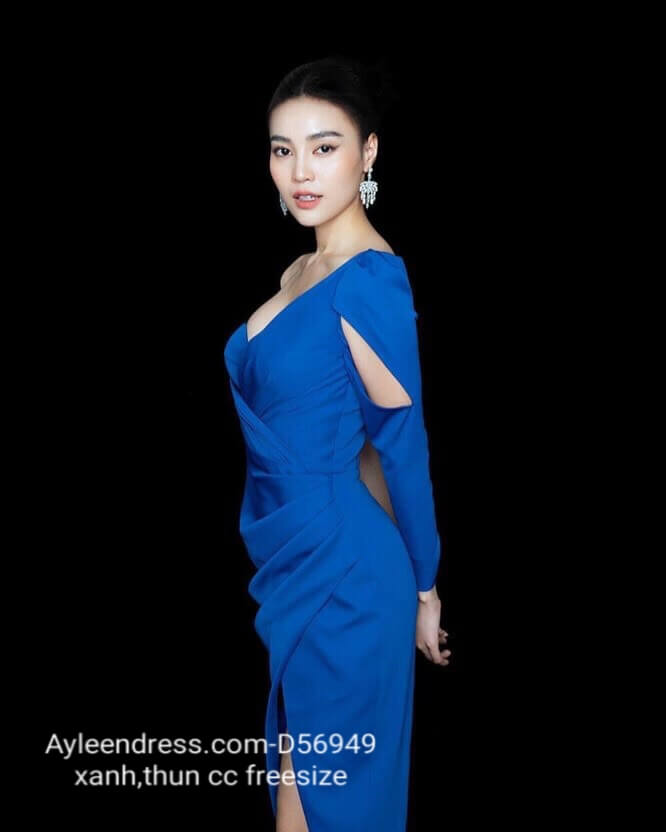 Váy body lụa màu xanh coban siêu sang chảnh  màu sắc hơi kén da nên sez  hợp với bạn da trắng   Shopee Việt Nam