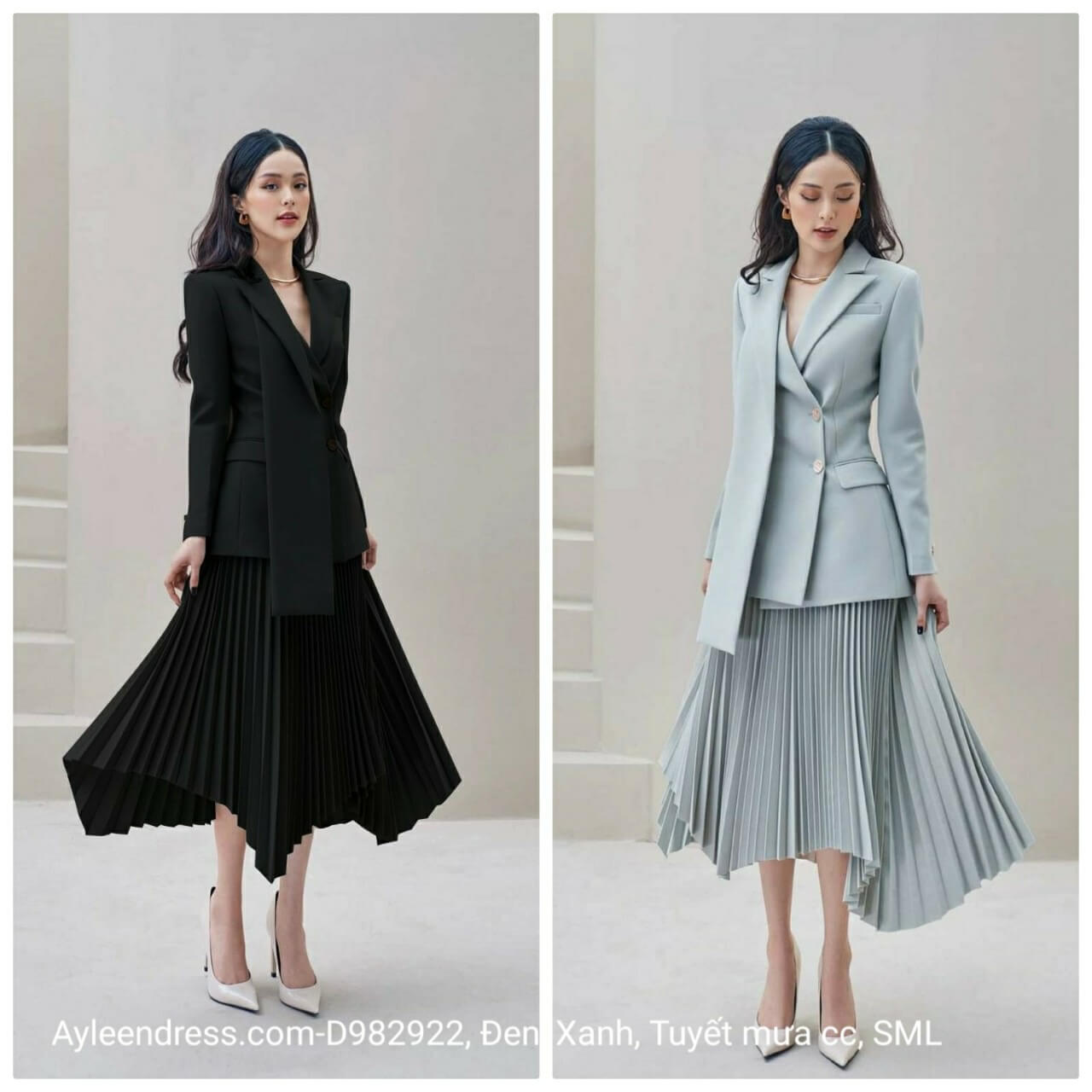 Vest chân váy xếp ly liền tay lỡ cực sang chảnh I Nguyên Nguyễn trong 2023   Thời trang Phụ nữ Mùa thu