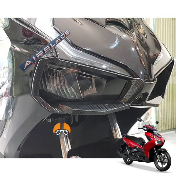 Chụp đèn pha trước sơn carbon Ải balade 2020