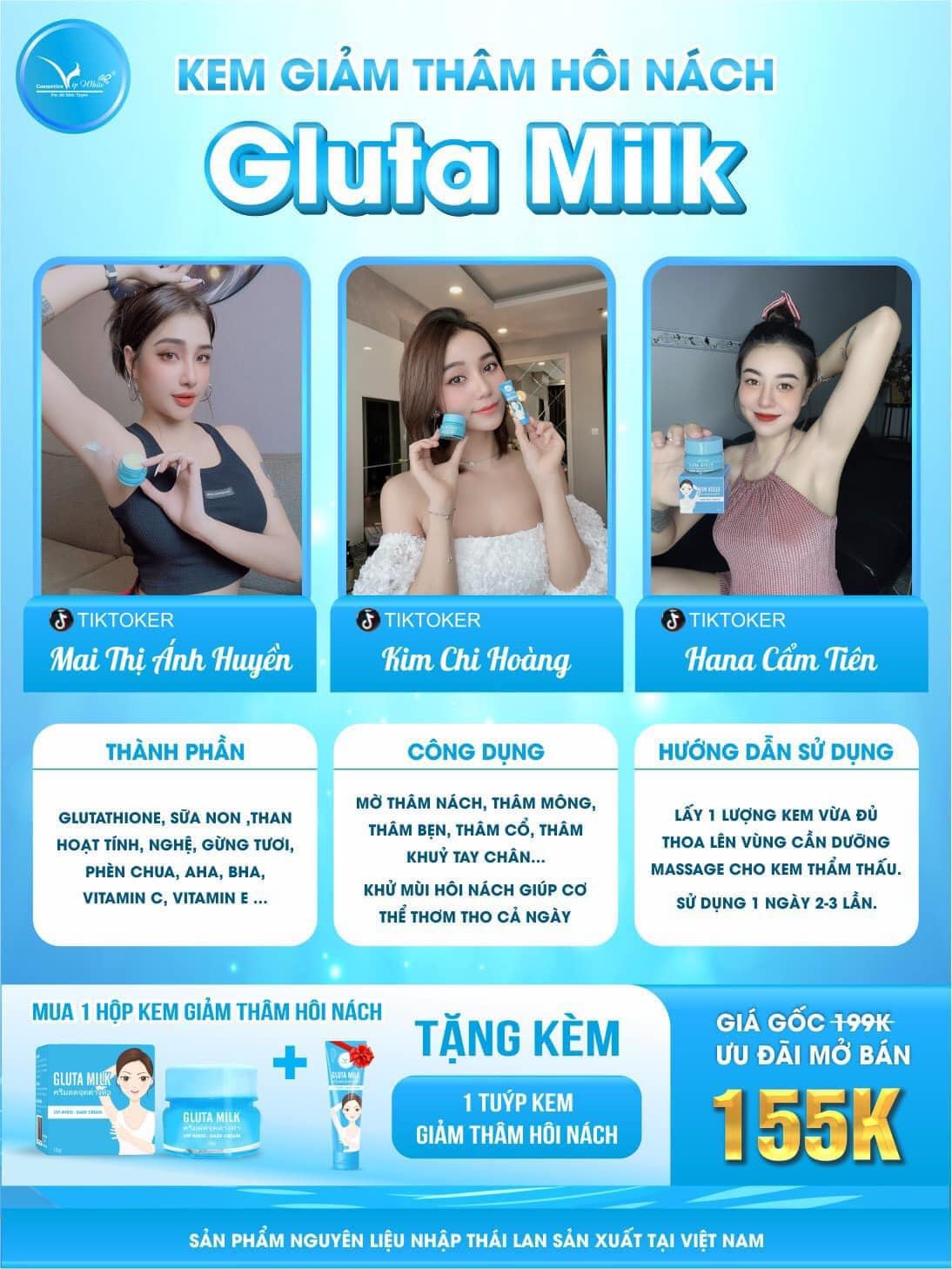 KEM TRỊ THÂM NÁCH GLUTA MILK