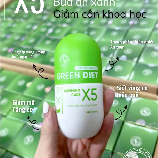 VIÊN UỐNG GIẢM CÂN GREEN DIET SLIMMING CARE X5