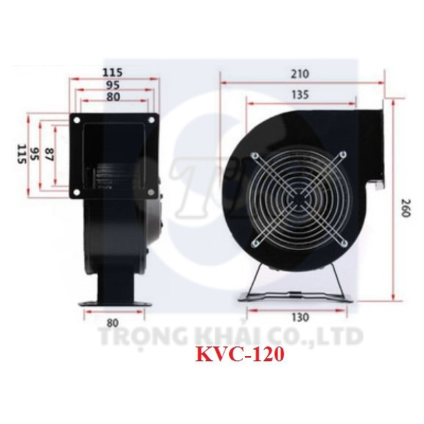 quạt ly tâm mini KVC 120