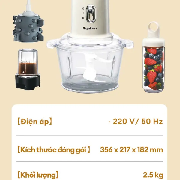 Máy Xay Đa Năng 4 Trong 1 Nagakawa NAG0823