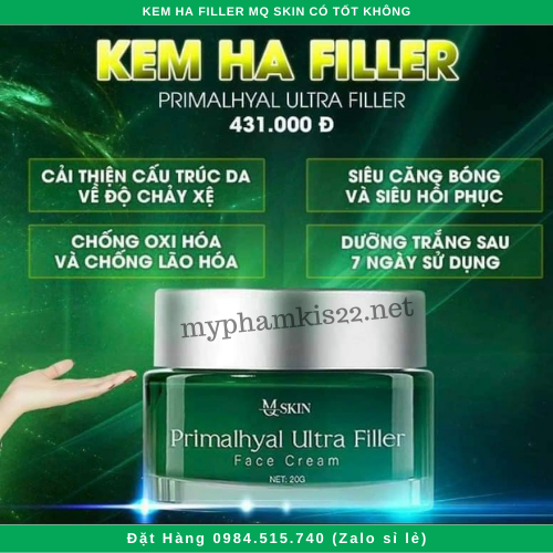 Kem dưỡng ha filler mq skin có tốt không Kem dưỡng ha filler mq skin có tốt không