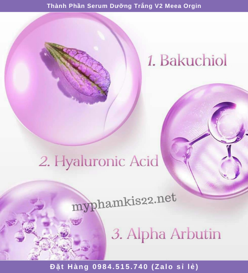 Thành phần serum dưỡng trắng v2 meea orgin Thành phần serum dưỡng trắng v2 meea orgin