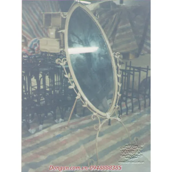 Chevel mirror on stand
