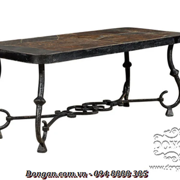 Coffee Table With Inlaid Slate Top