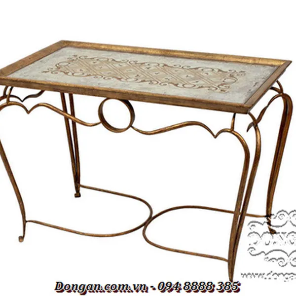 Coffee Table with Reverse Painted Mirror Top