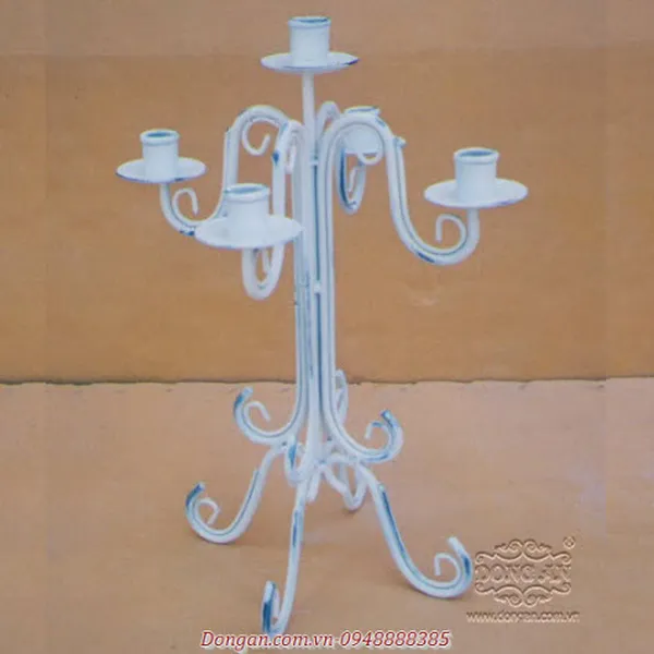 Cream Metal Candelabra