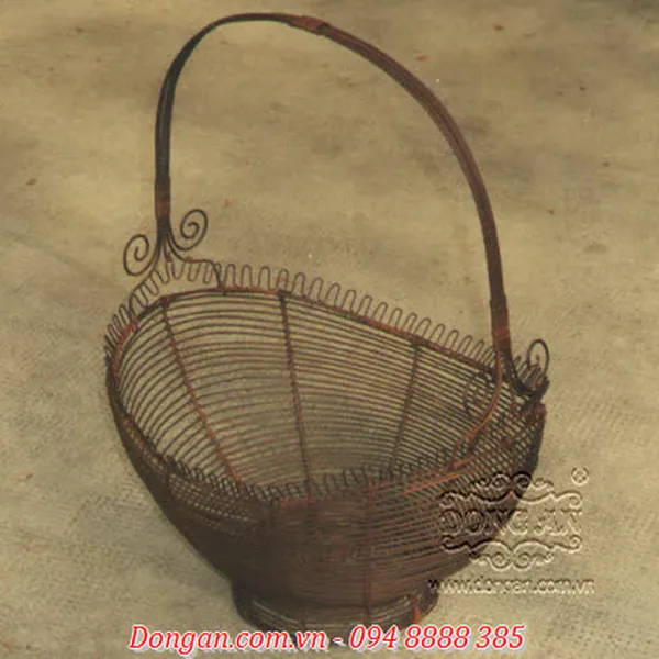 Filigree Oval Basket Rusty