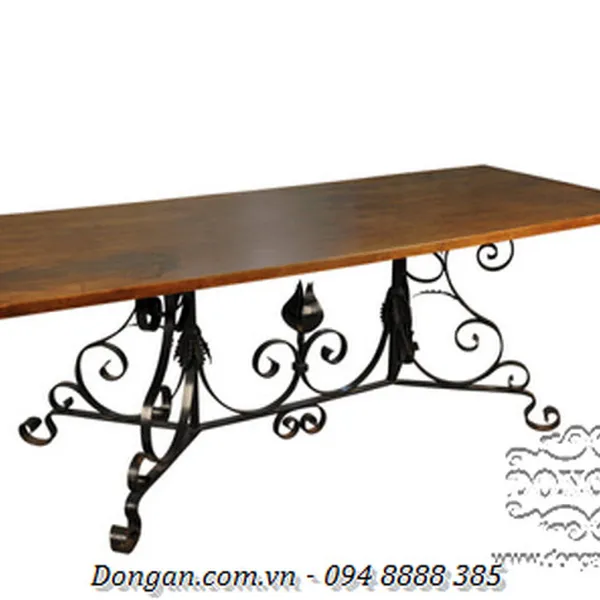 French Late 19th Century Wood and Iron Table