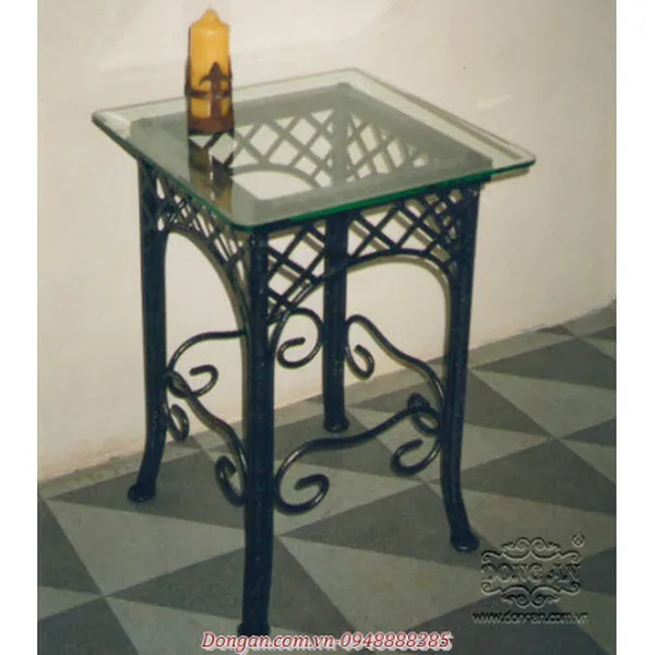 Glass Top Lamp Table