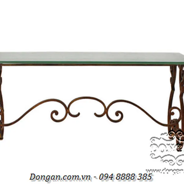 Iron And Saint-gobain Glass Coffee Table