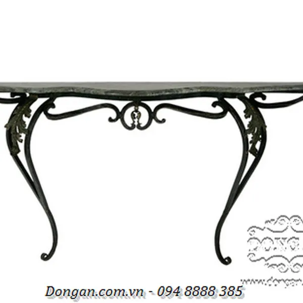 Marble-topped Iron Console Table