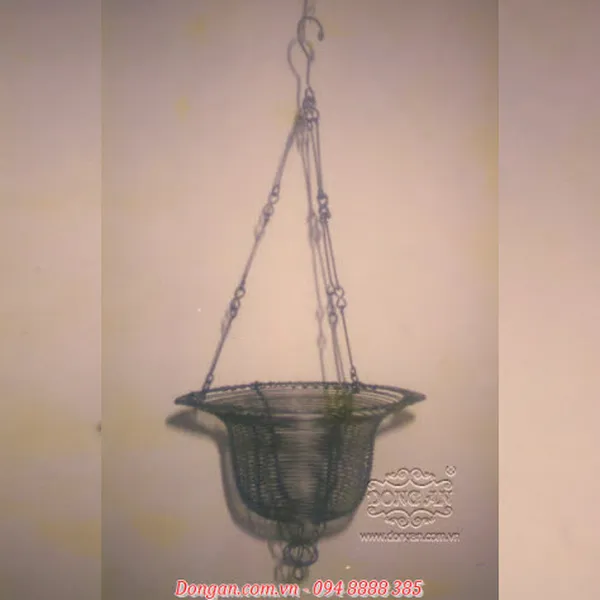 Round Filigree Hanging Basket