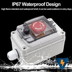 Hộp nút nhấn khẩn cấp chống nước có nắp che IP67