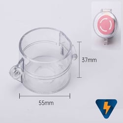 Nắp chụp bảo vệ nút nhấn công tắc chất liệu nhựa ABS BHZ-22 37T trong suốt
