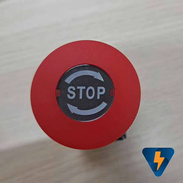 Nút nhấn khẩn cấp Emergency Stop phi 22 tự giữ có chữ Stop VTPLA38-Estop