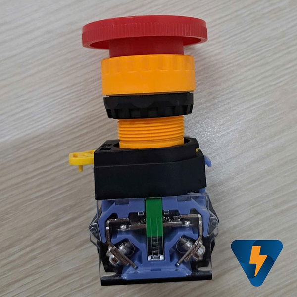 Nút nhấn khẩn cấp Emergency Stop phi 22 tự giữ có chữ Stop VTPLA38-Estop